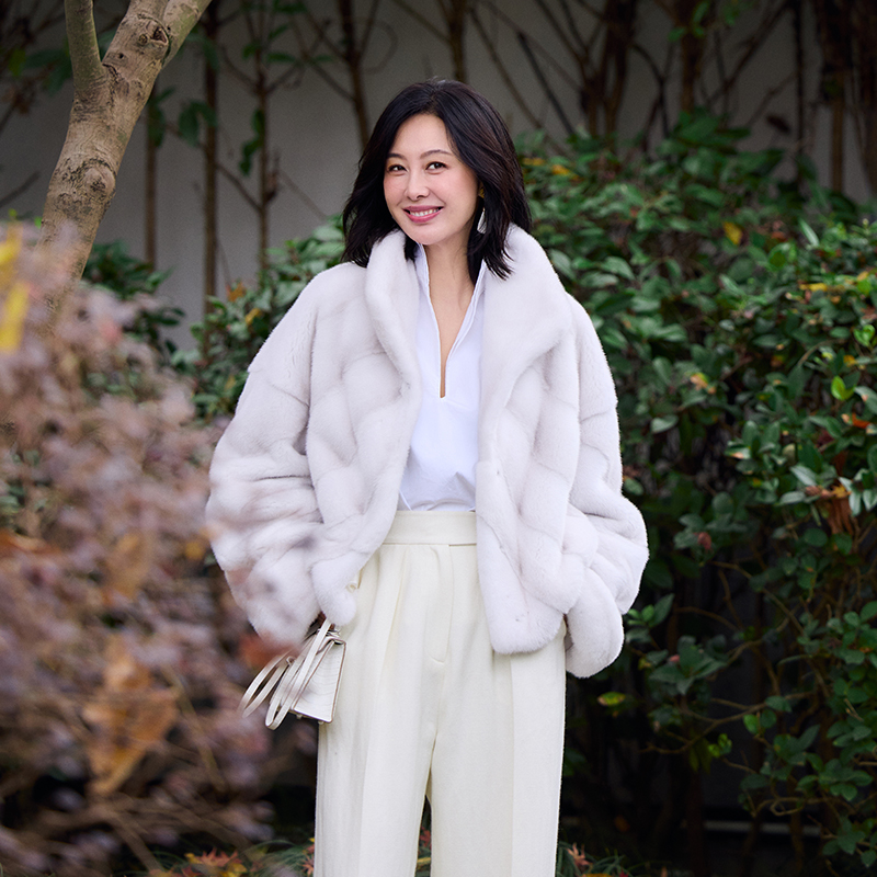 TRACYCHU SAGA ROYAL LUMI超皇冠天鹅绒水貂白色短大衣