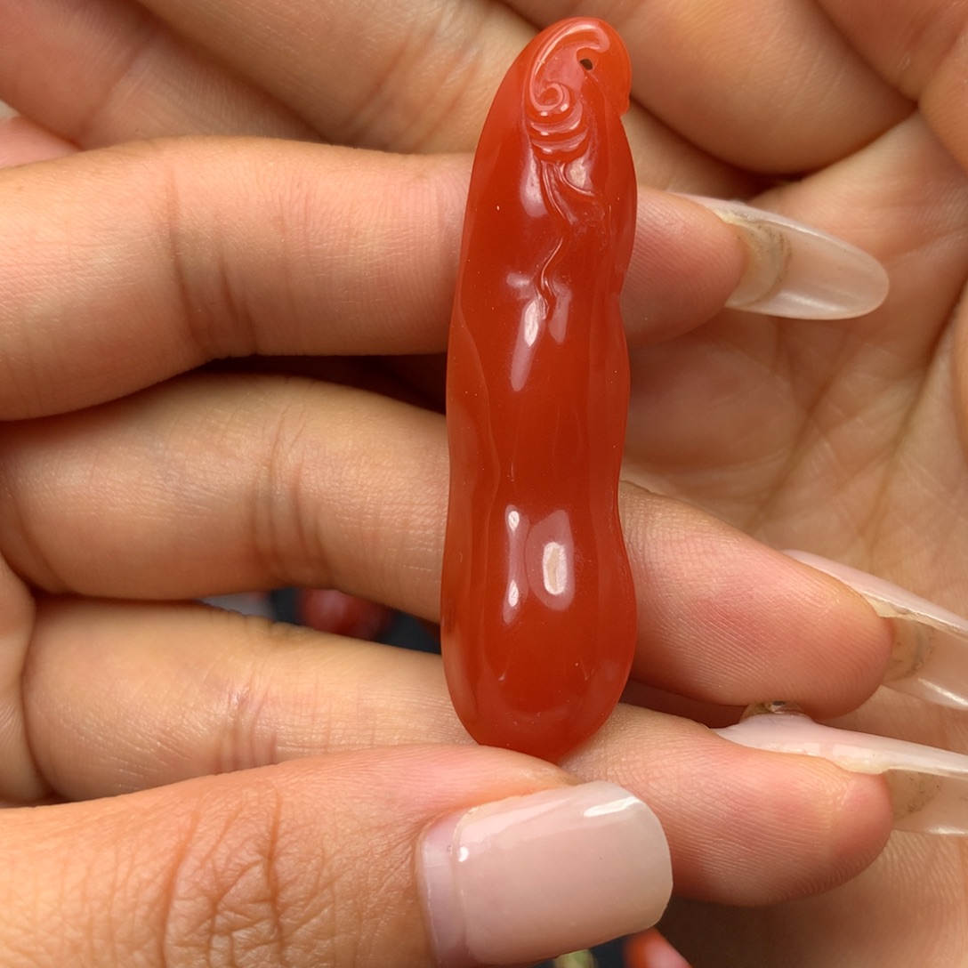 南红玛瑙福豆未镶嵌