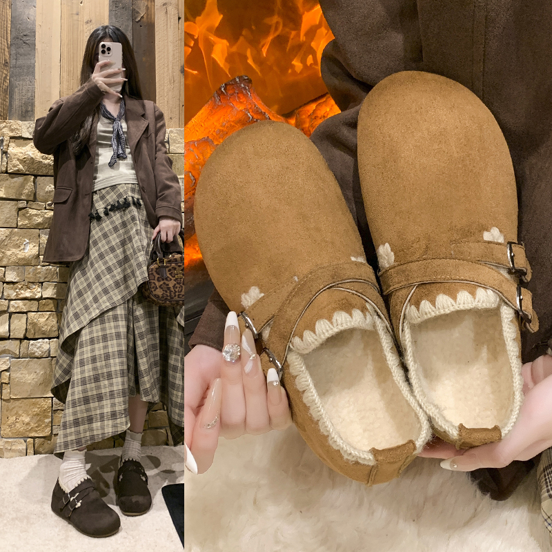 【品牌】秋季新款时尚刺绣爆款内增高女森系2025韩版踩勃肯鞋808-1