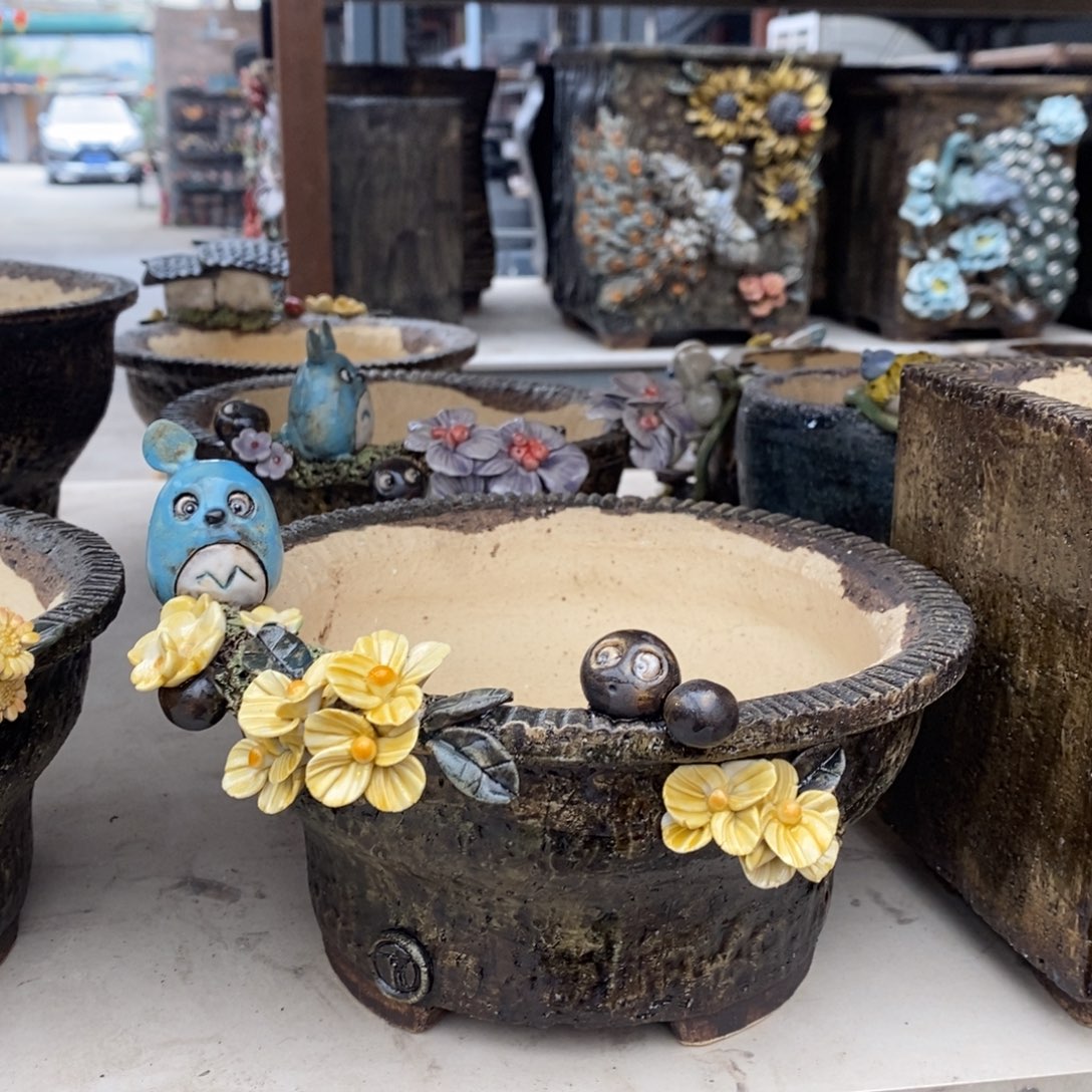 红陶青藤花器多肉花盆