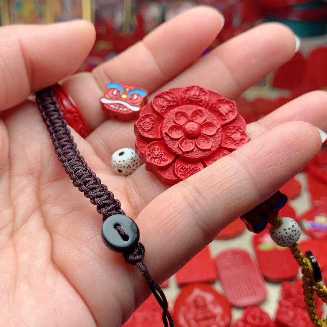 天然辰砂工艺品朱砂钥匙扣