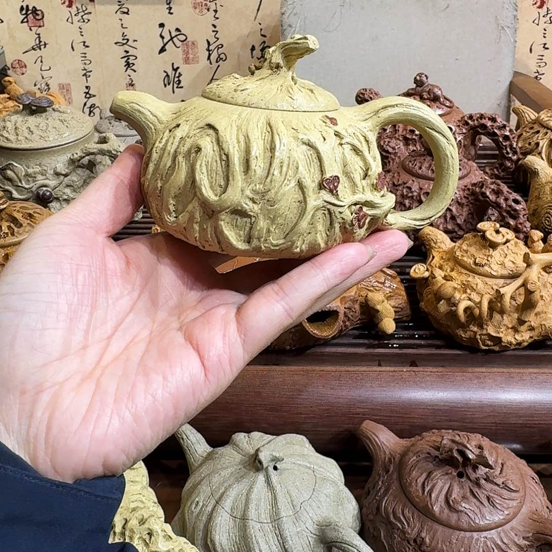 紫砂茶壶供春本绿