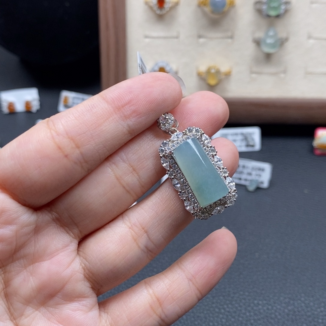 翡翠银S925镶嵌戒指