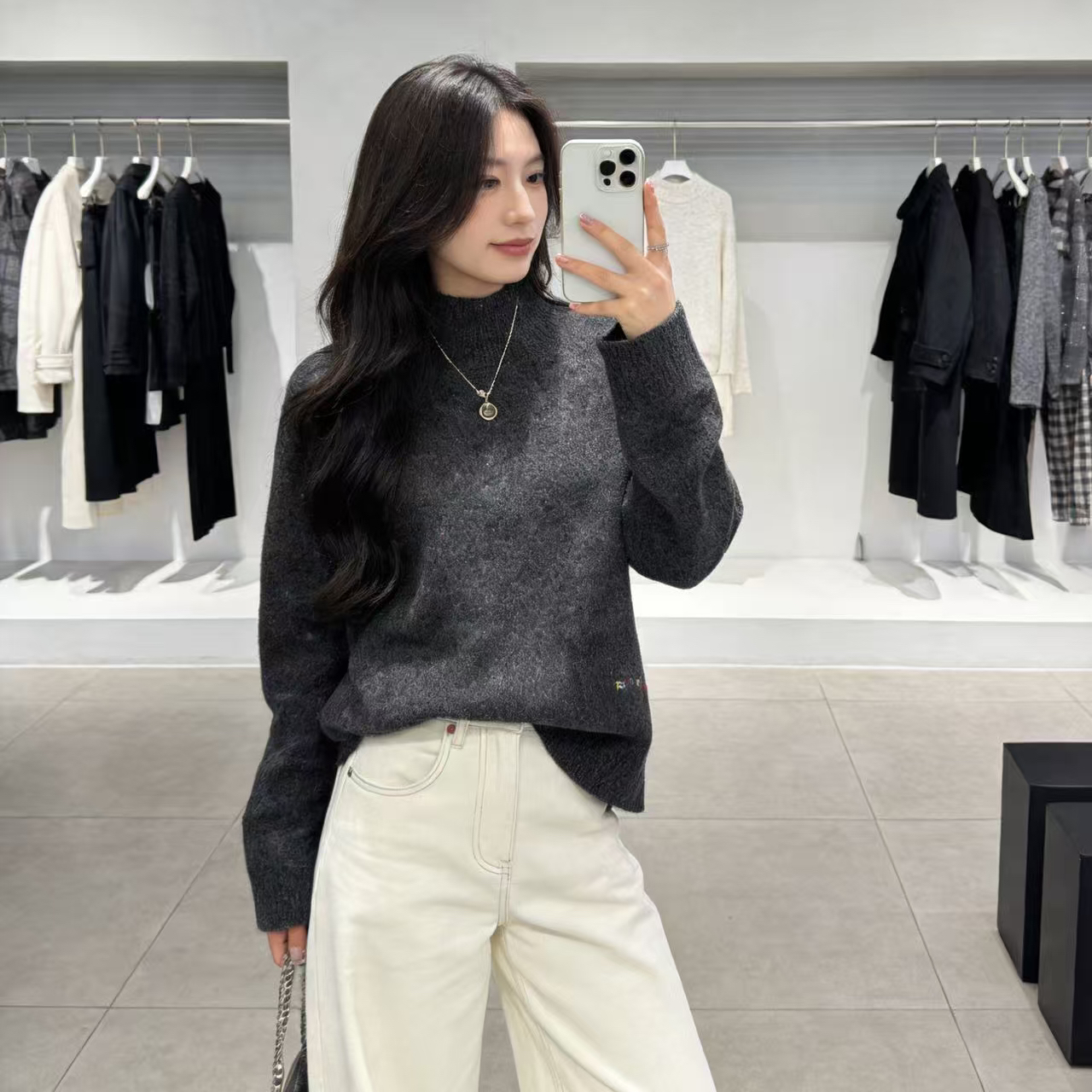 勿机洗！胸112-160长60（部分无三标介意慎拍）羊毛衫PS 4913