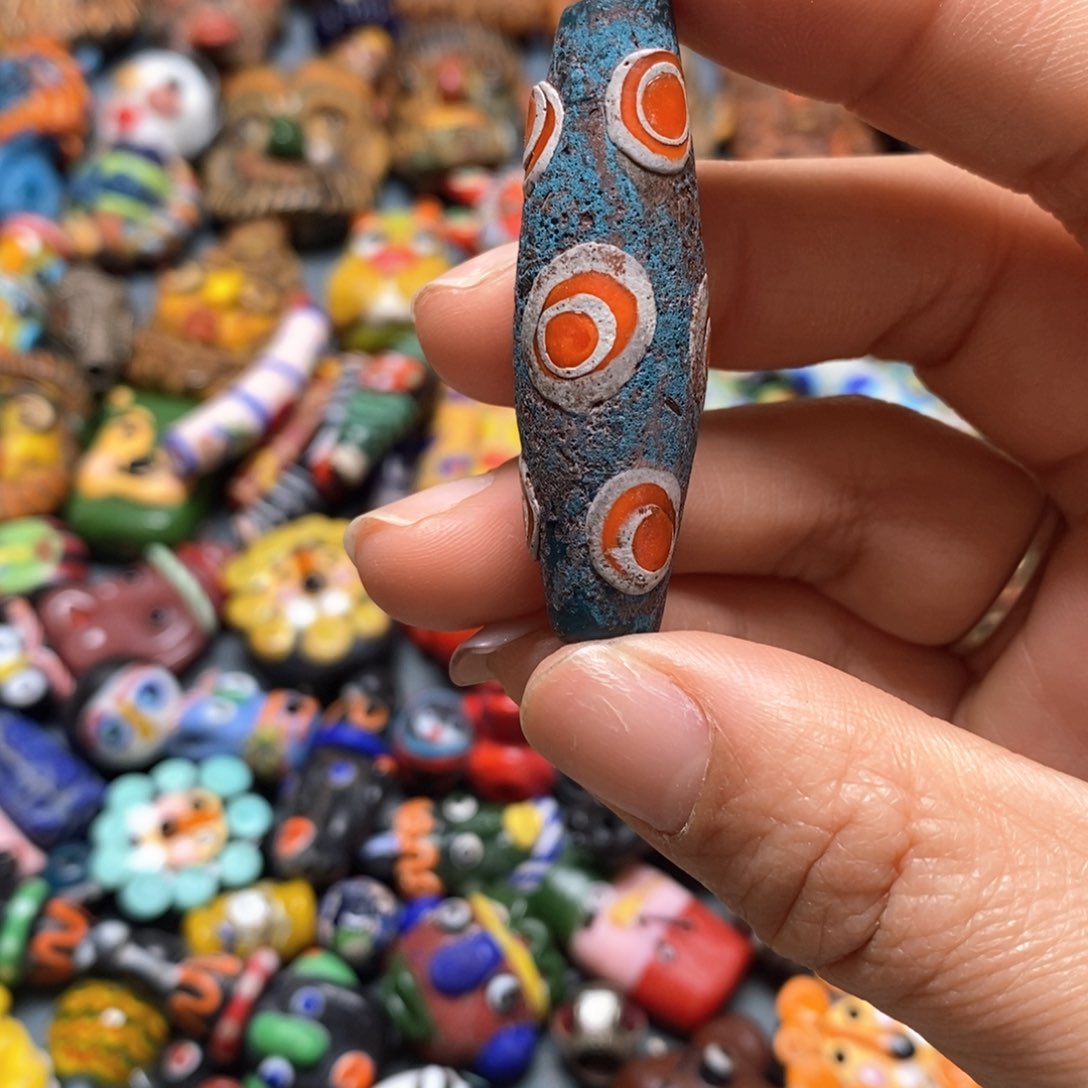 琉璃颈饰印度尼西亚桶珠