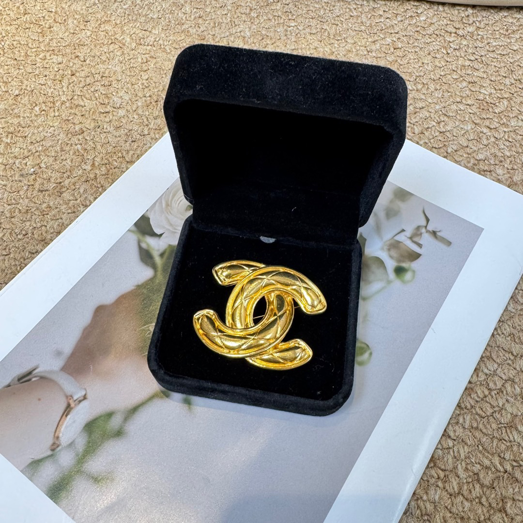 95新 Chanel/香奈儿 fl66金色小鸟双C胸针大号/605309552