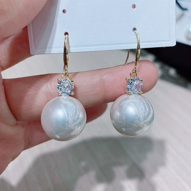 铜合金耳饰 羡然电镀工艺925银针新潮简约时尚气质仿珍珠耳环492