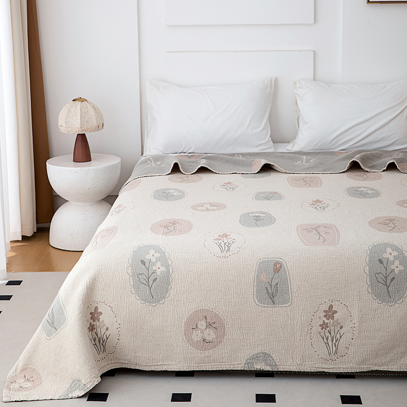 【园艺】高端轻奢汉麻加密加厚盖毯可机洗床盖多功能盖毯