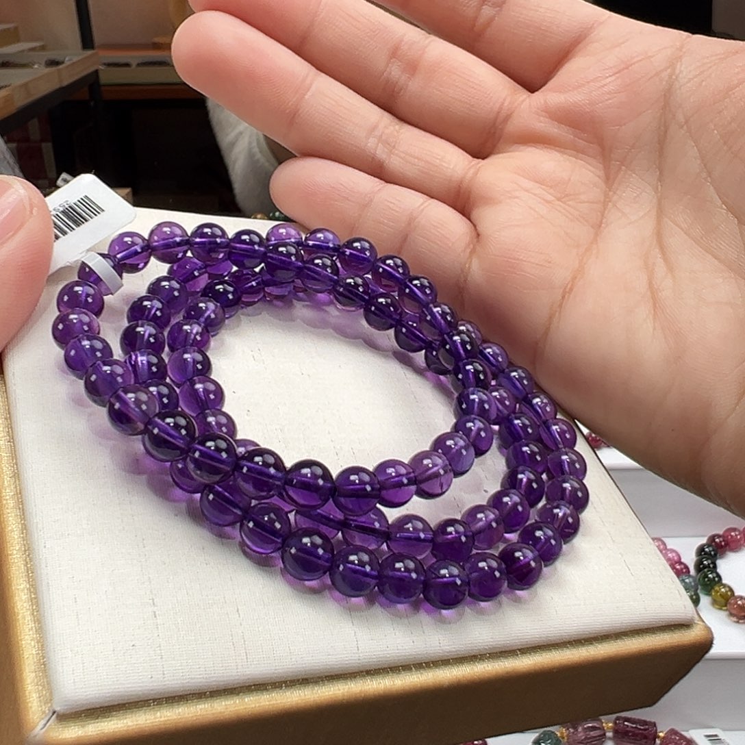 手串紫晶未镶嵌6.5mmmmmm