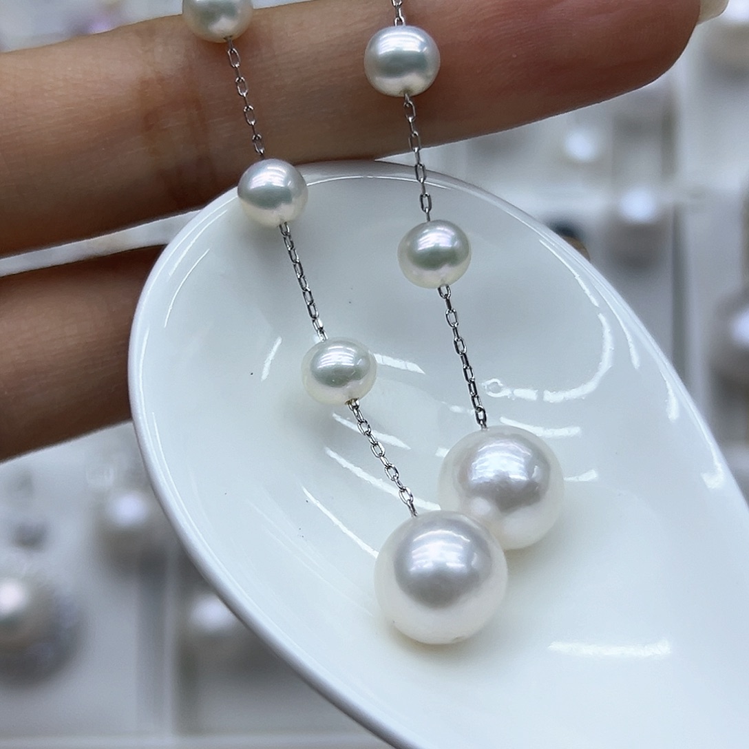 银S925镶嵌淡水珍珠耳饰珠**房