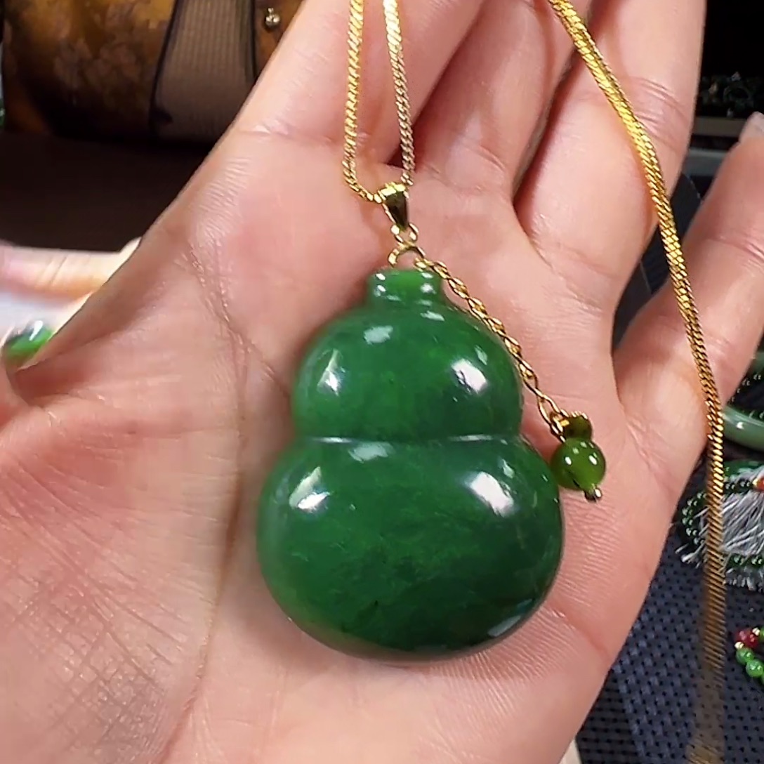 和田玉（碧玉）银S925镶嵌颈饰