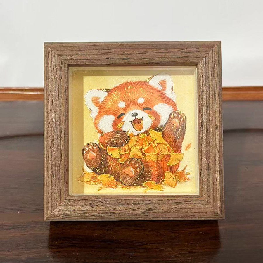 【小熊猫】11生肖纯手绘国风治愈系茶室玄关办公室氛围伴手礼国画