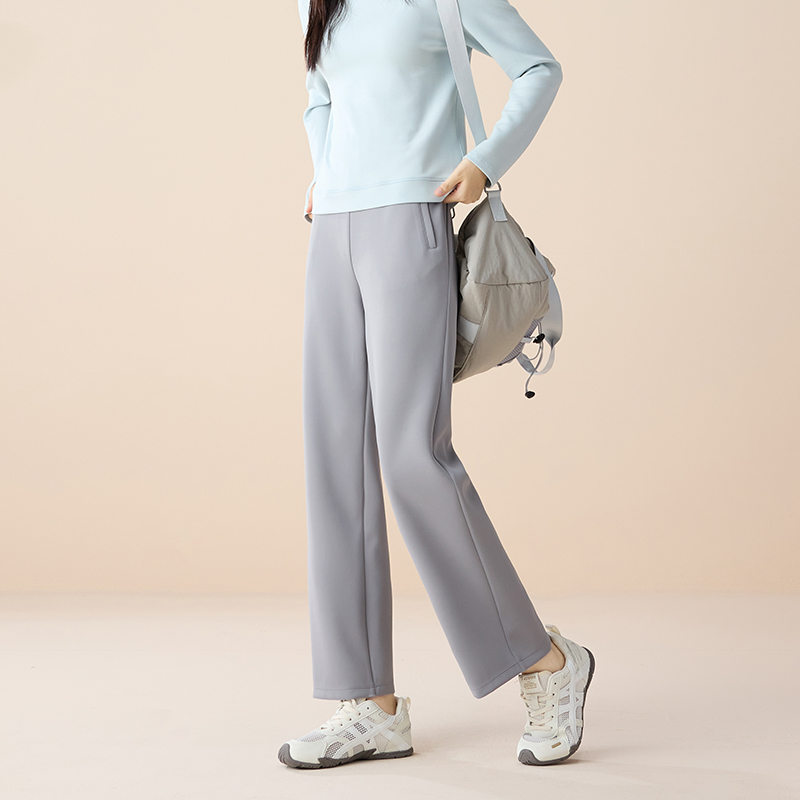 索菲丝尔2025秋装新款轻运动九分垂顺宽松休闲直筒裤女537783
