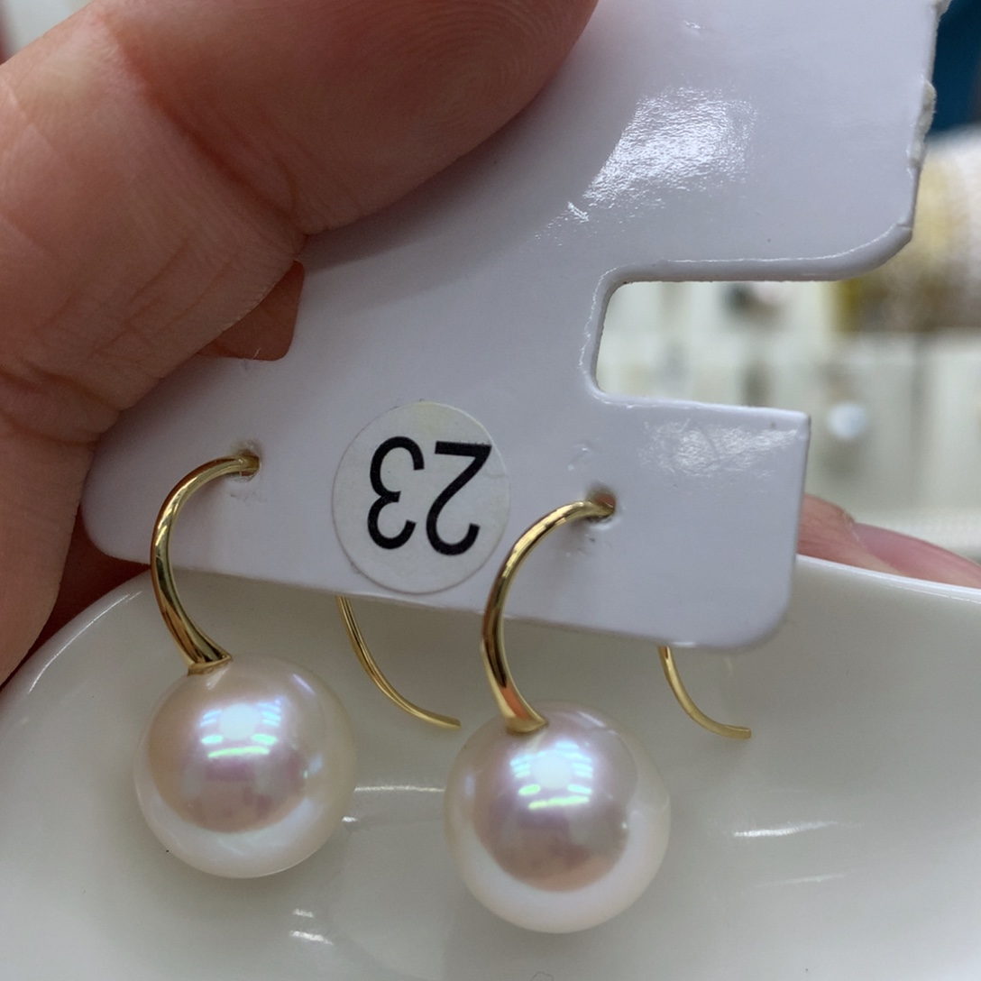 淡水珍珠耳饰18K金镶嵌