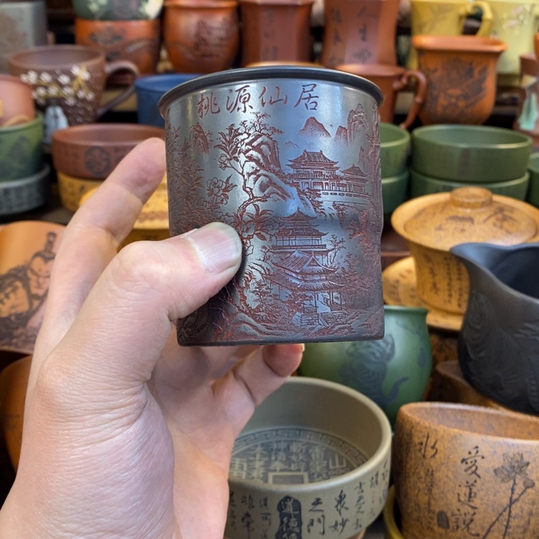 紫砂杯子宜兴全手工紫砂杯