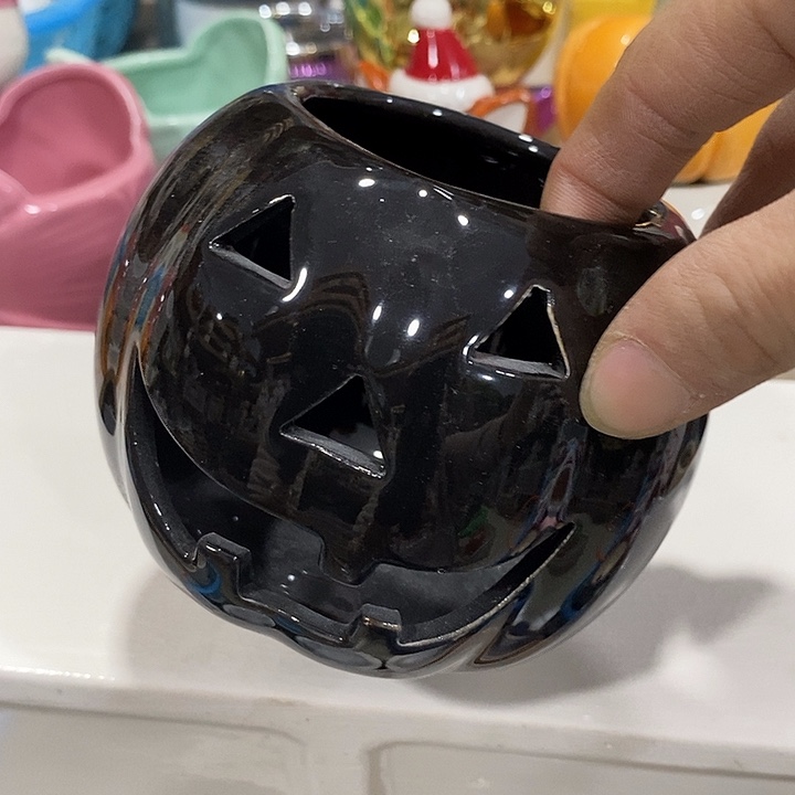 摆件陶陶盆有孔 瑕疵介意勿拍