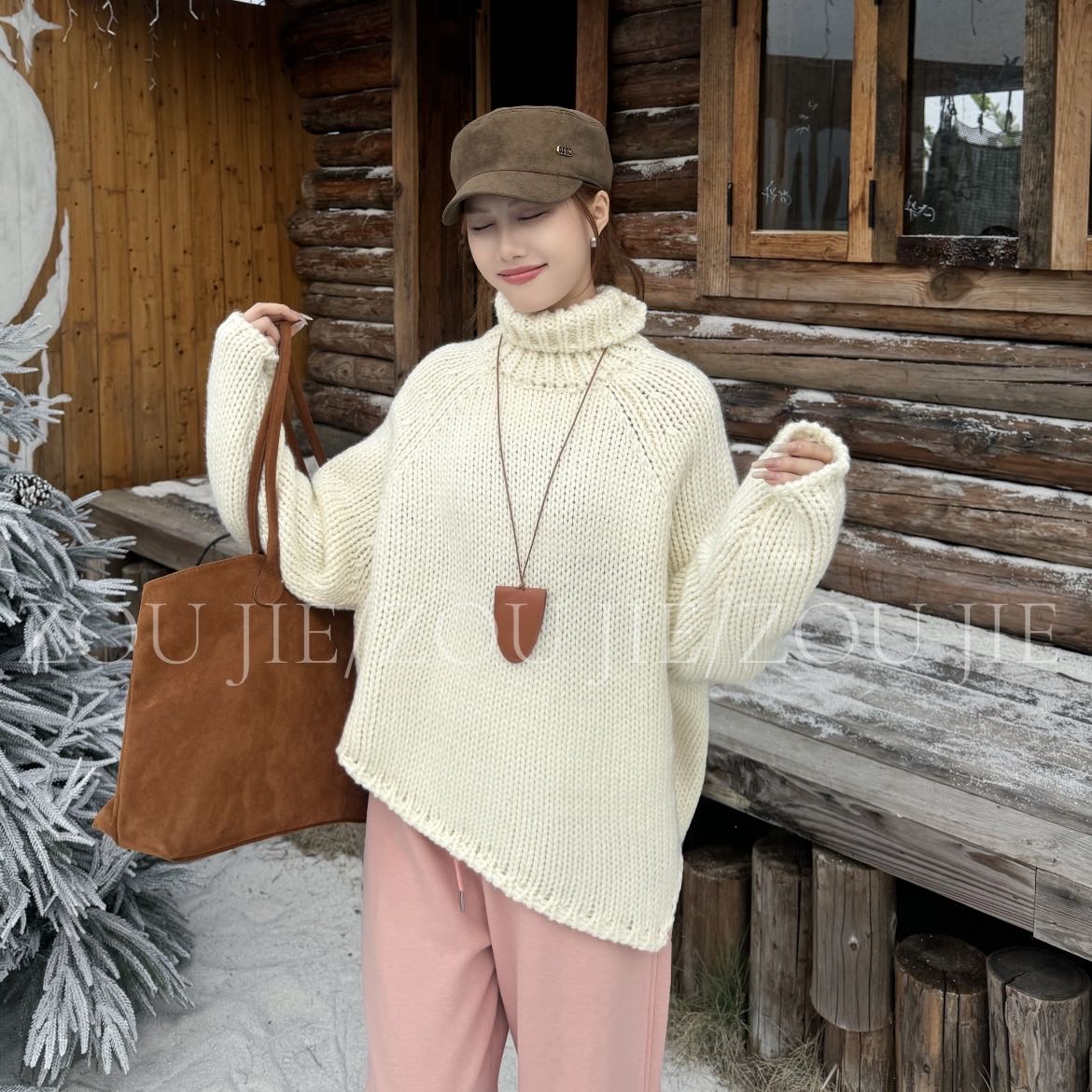 秋冬高领大毛衣女慵懒风外穿25新款加厚韩系百搭长袖上衣