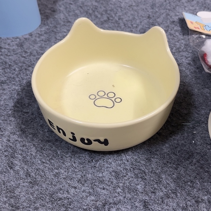 陶陶瓷碗猫咪微瑕2个装