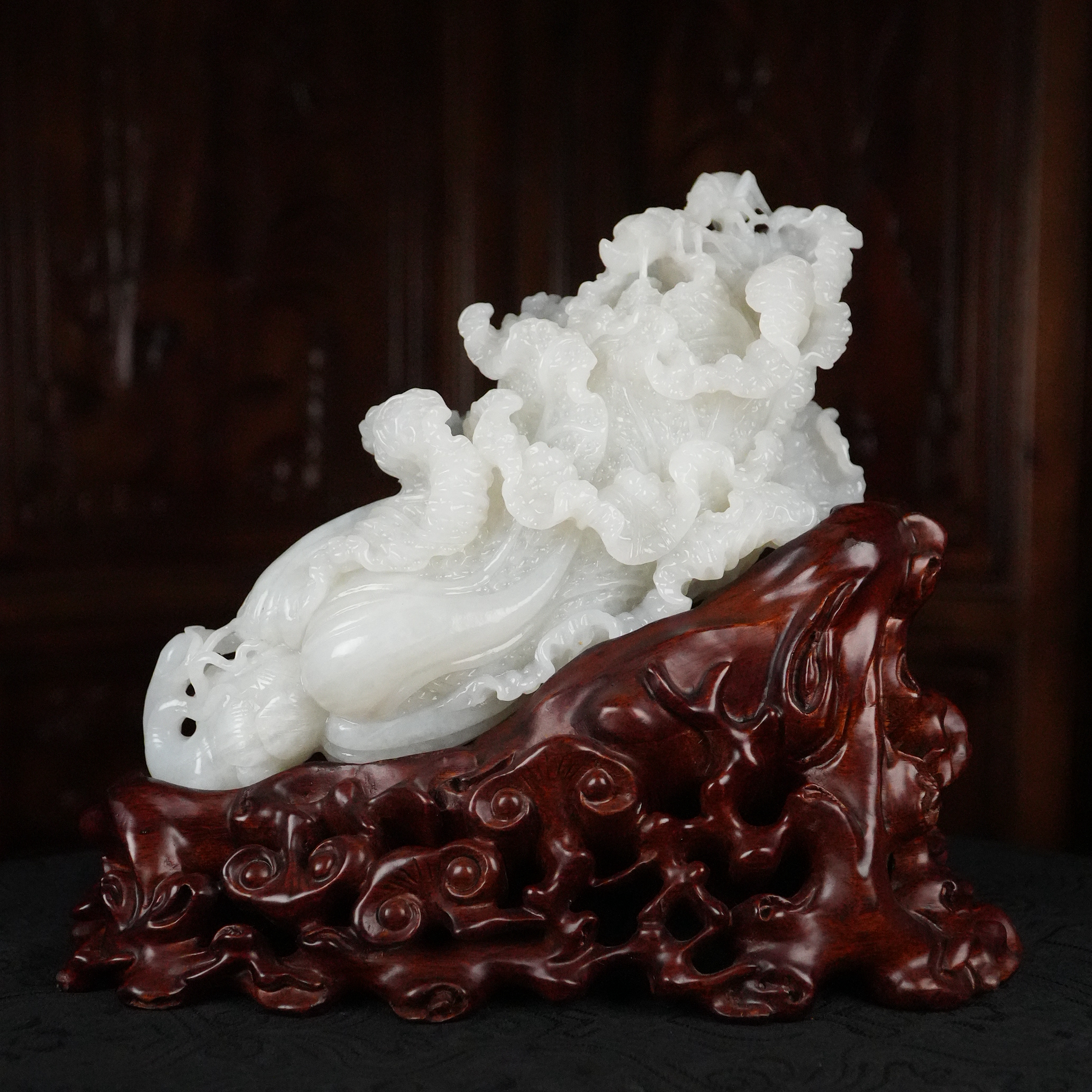 天然和田玉白玉白菜百方来财隆