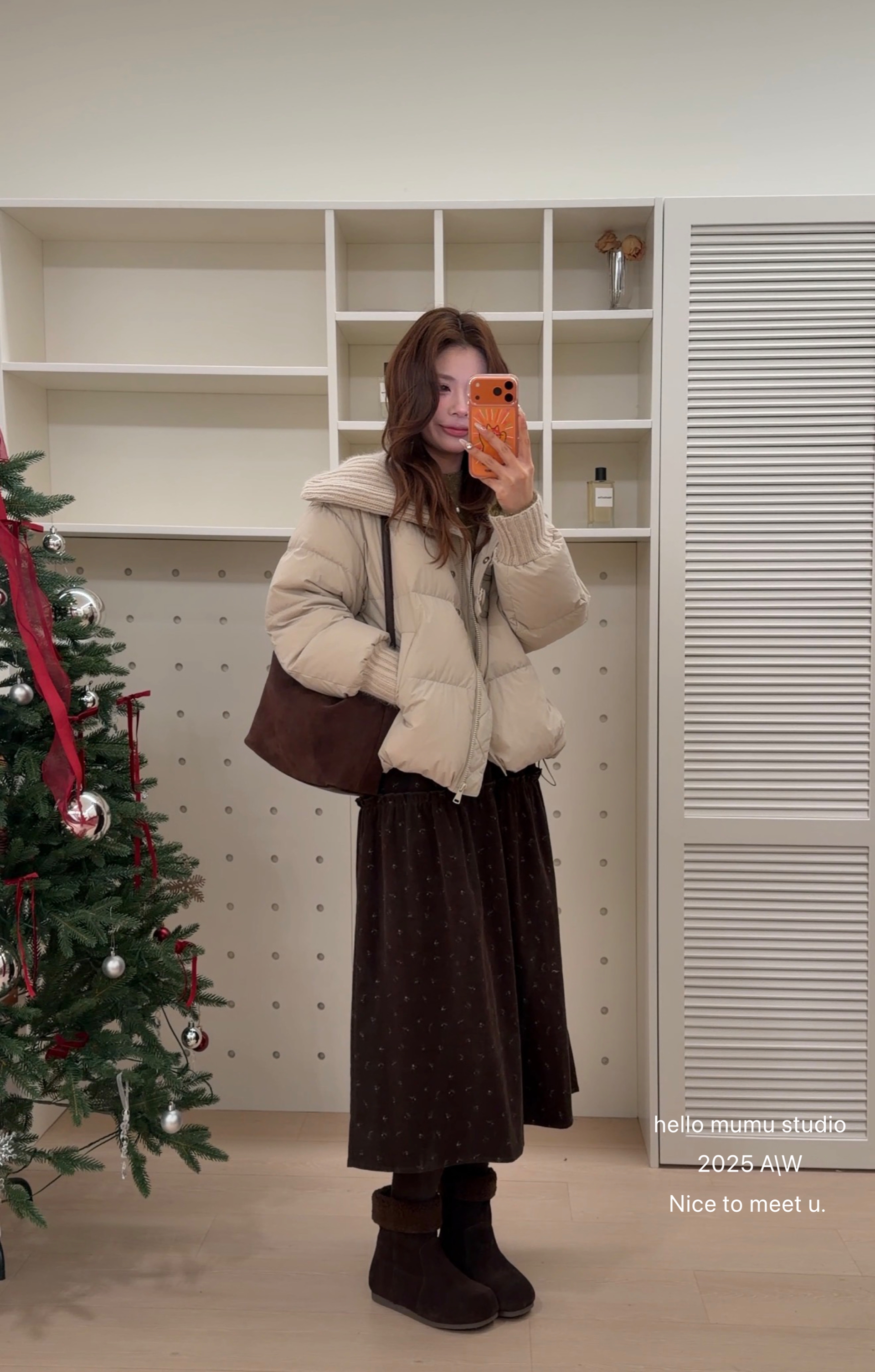 『李木木』冬款上新~~95白鸭绒兔毛领羽绒外套  59593