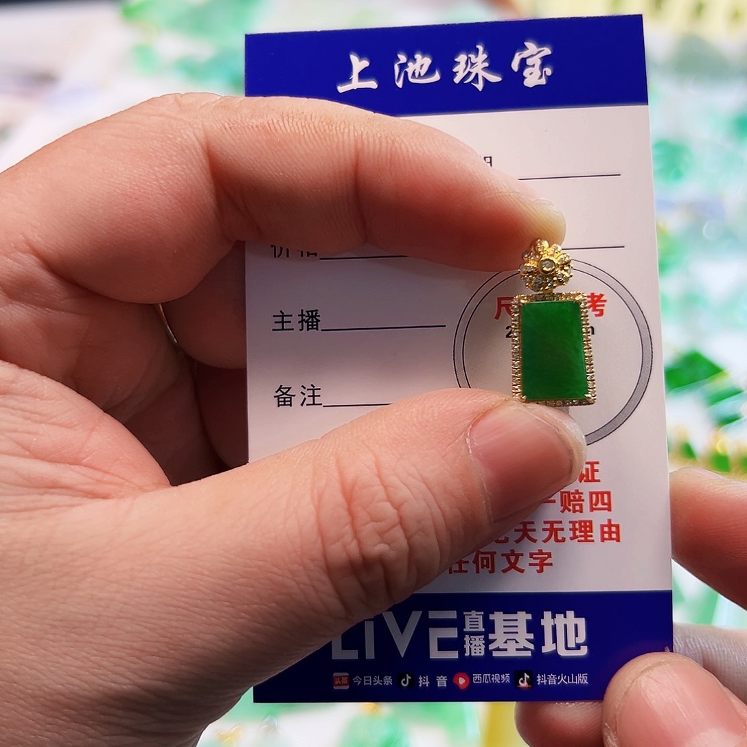 翡翠18K金镶嵌颈饰秋***Z翡翠