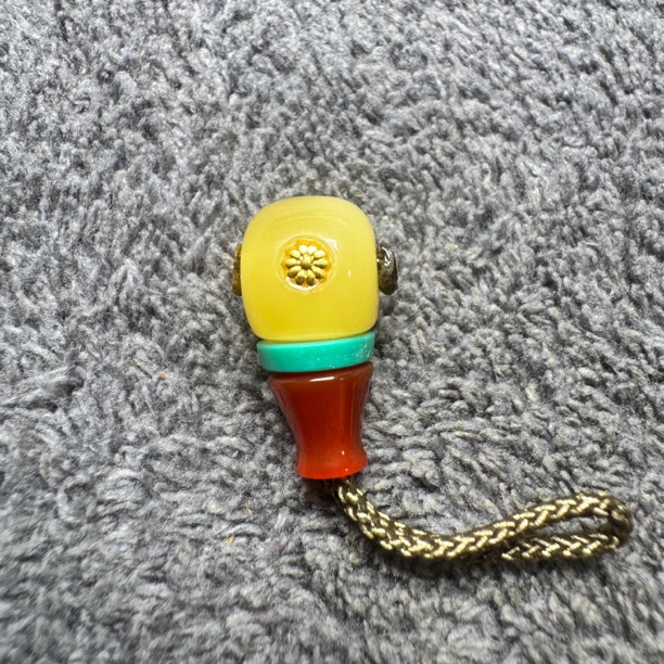 店庆福利 蜜蜡分体三通镶嵌金标多尺寸榫卯结构 镶嵌18k金