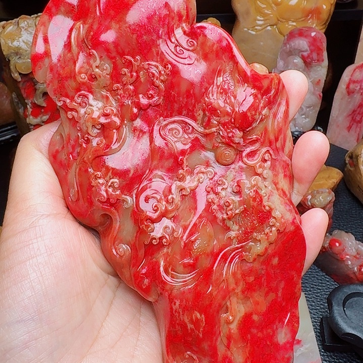 R***平昌化石昌化鸡血石精品摆件