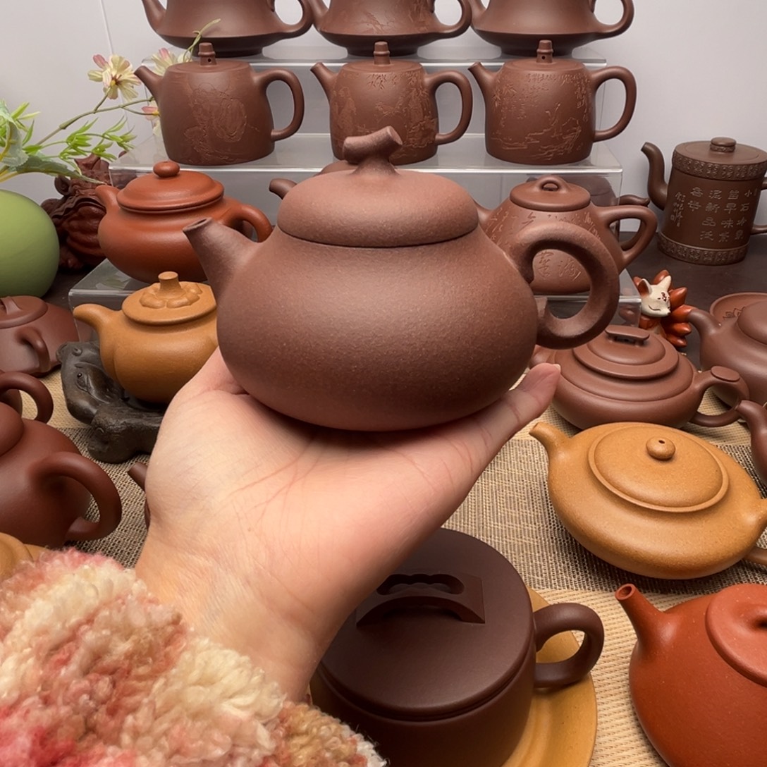 紫砂茶壶高砂紫泥茄瓜
