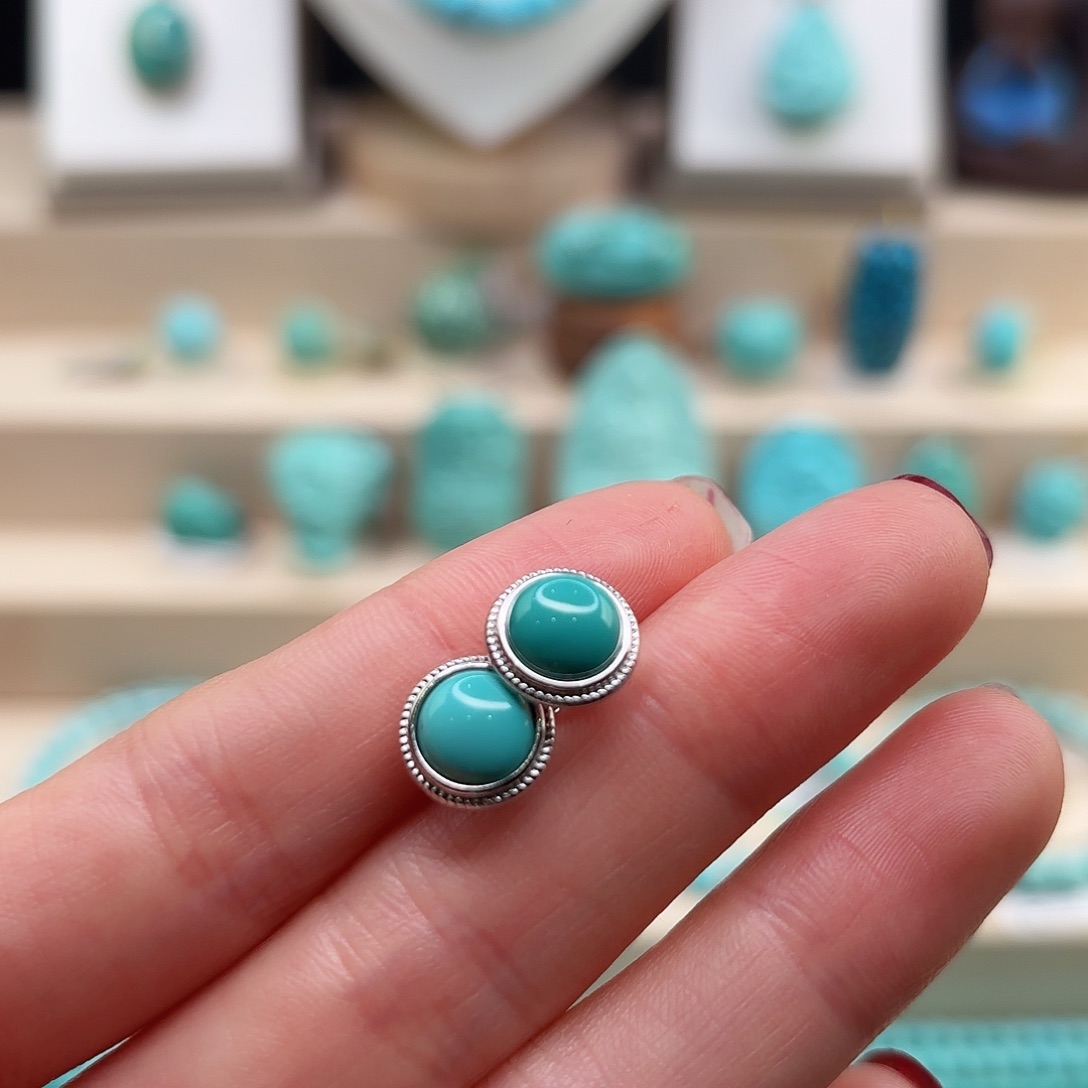 绿松石配饰银S925镶嵌