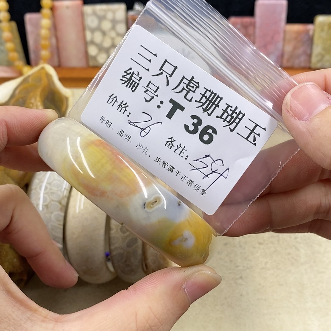 硅化珊瑚（珊瑚玉）1未镶嵌橙**瑰