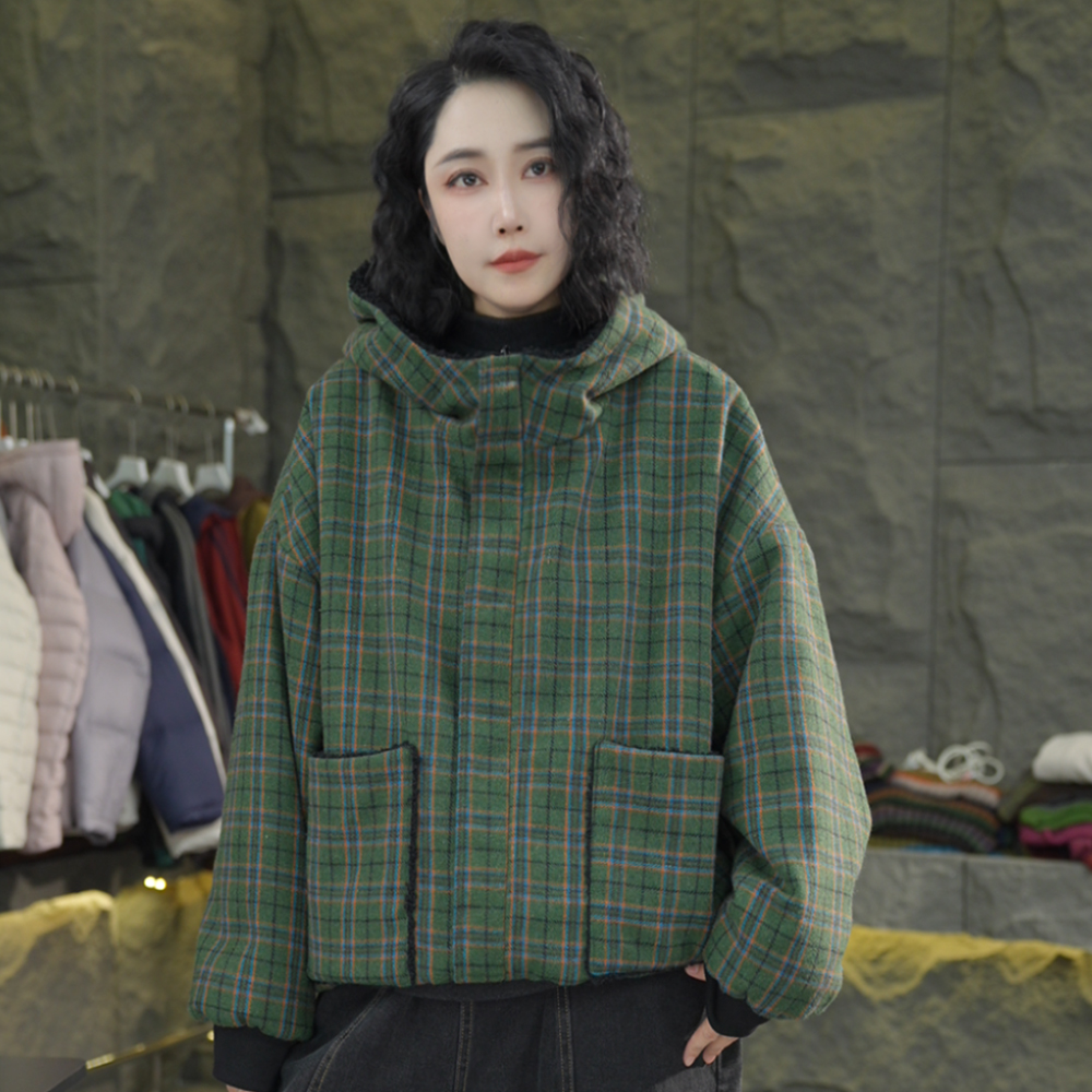 T62 两面穿冬季新款连帽棉服简约大气宽松休闲百搭两面穿棉衣外套