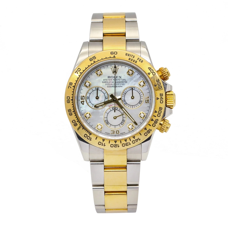 99新 Rolex/劳力士 全套/迪通拿/116503/白贝母钻刻