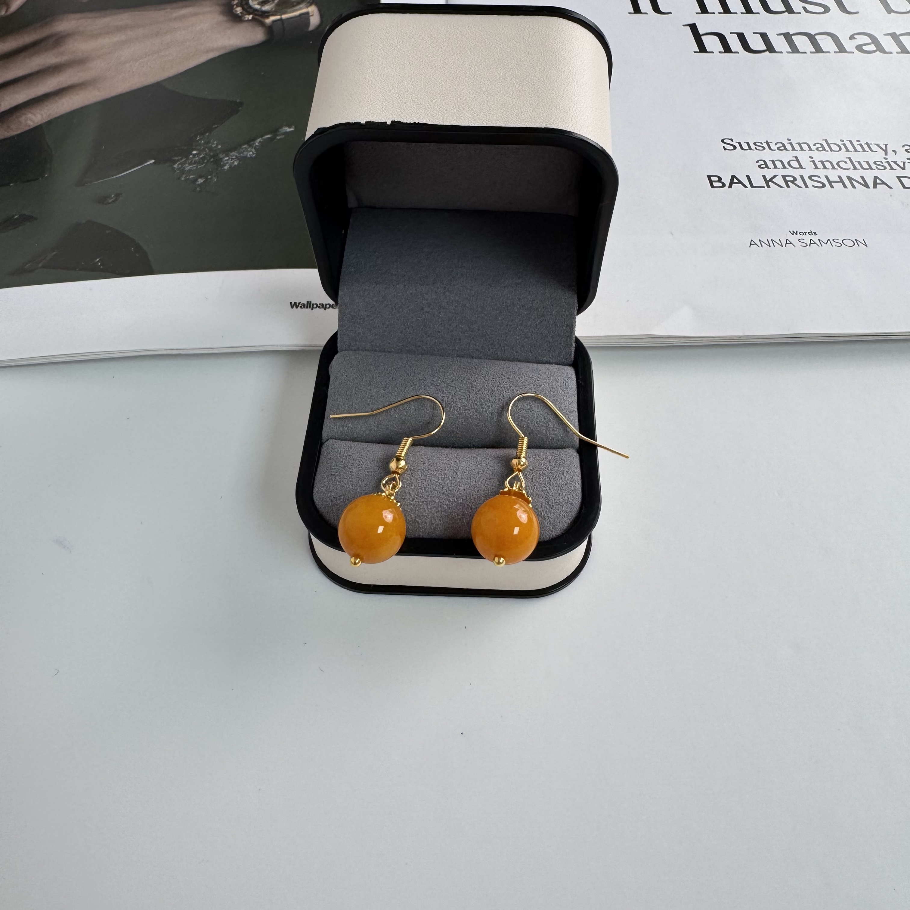 高定珠宝黄翡耳饰HF3109S