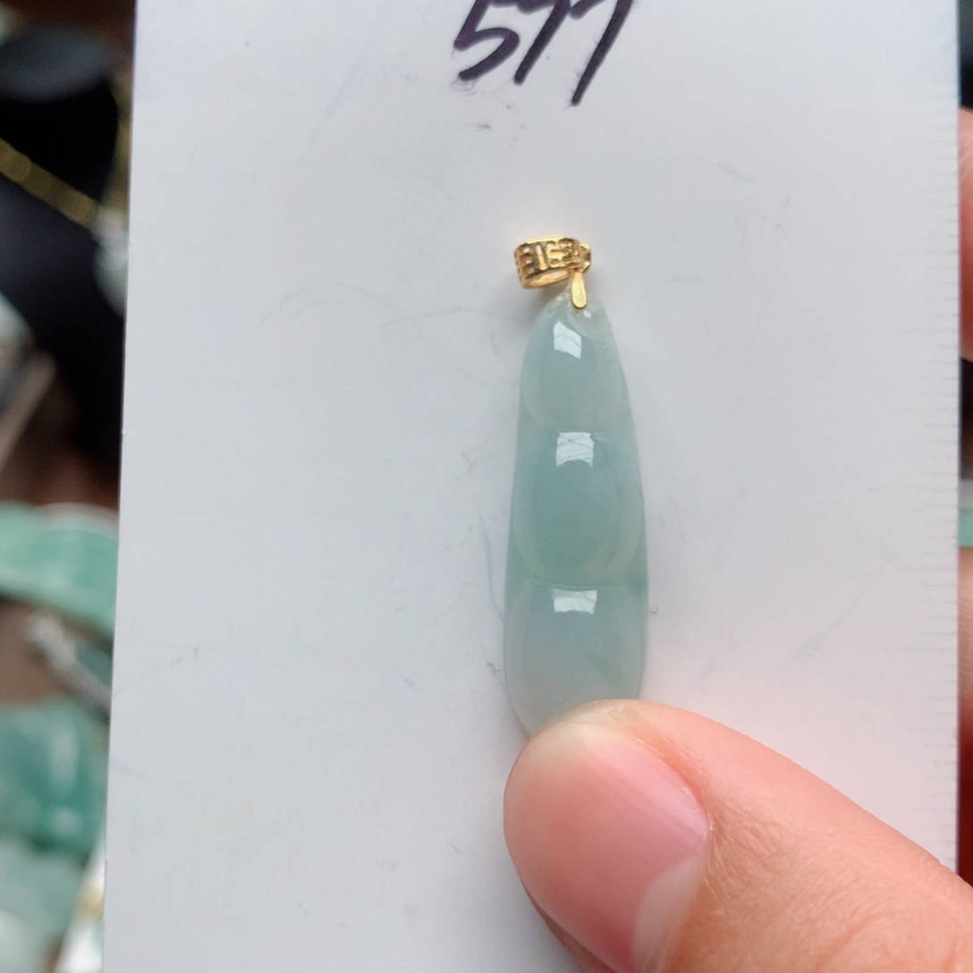 翡翠颈饰银S925镀金镶嵌吊坠