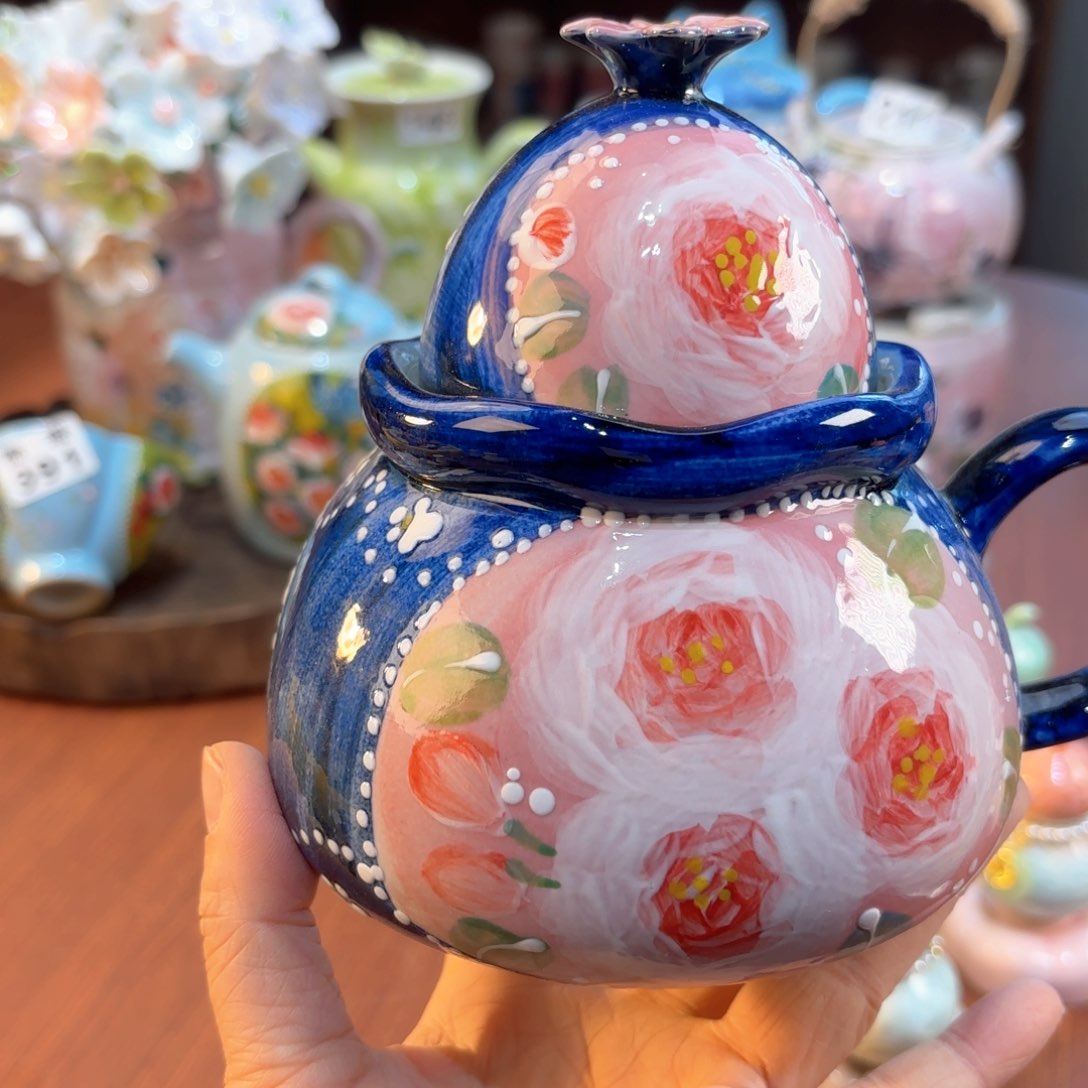 景德镇手绘高温釉下彩陶瓷茶具