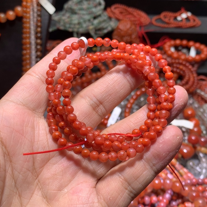 未镶嵌手串南红玛瑙4mm+