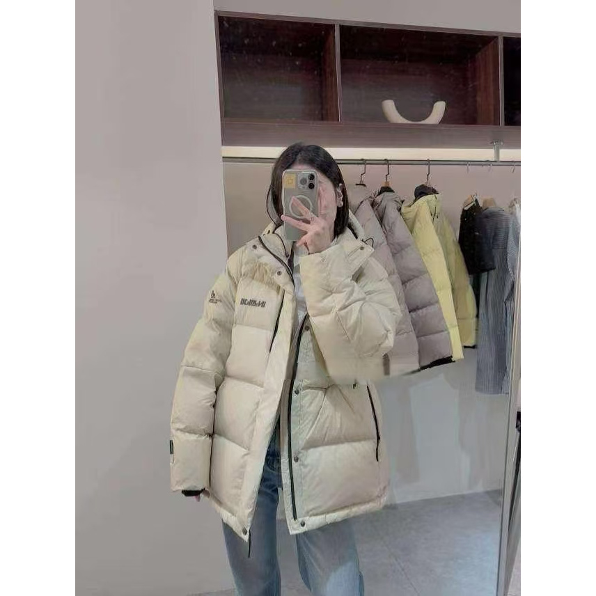 25冬款浅黄色字母羽绒服88067韩版儿童时尚潮流百搭休闲个性舒适