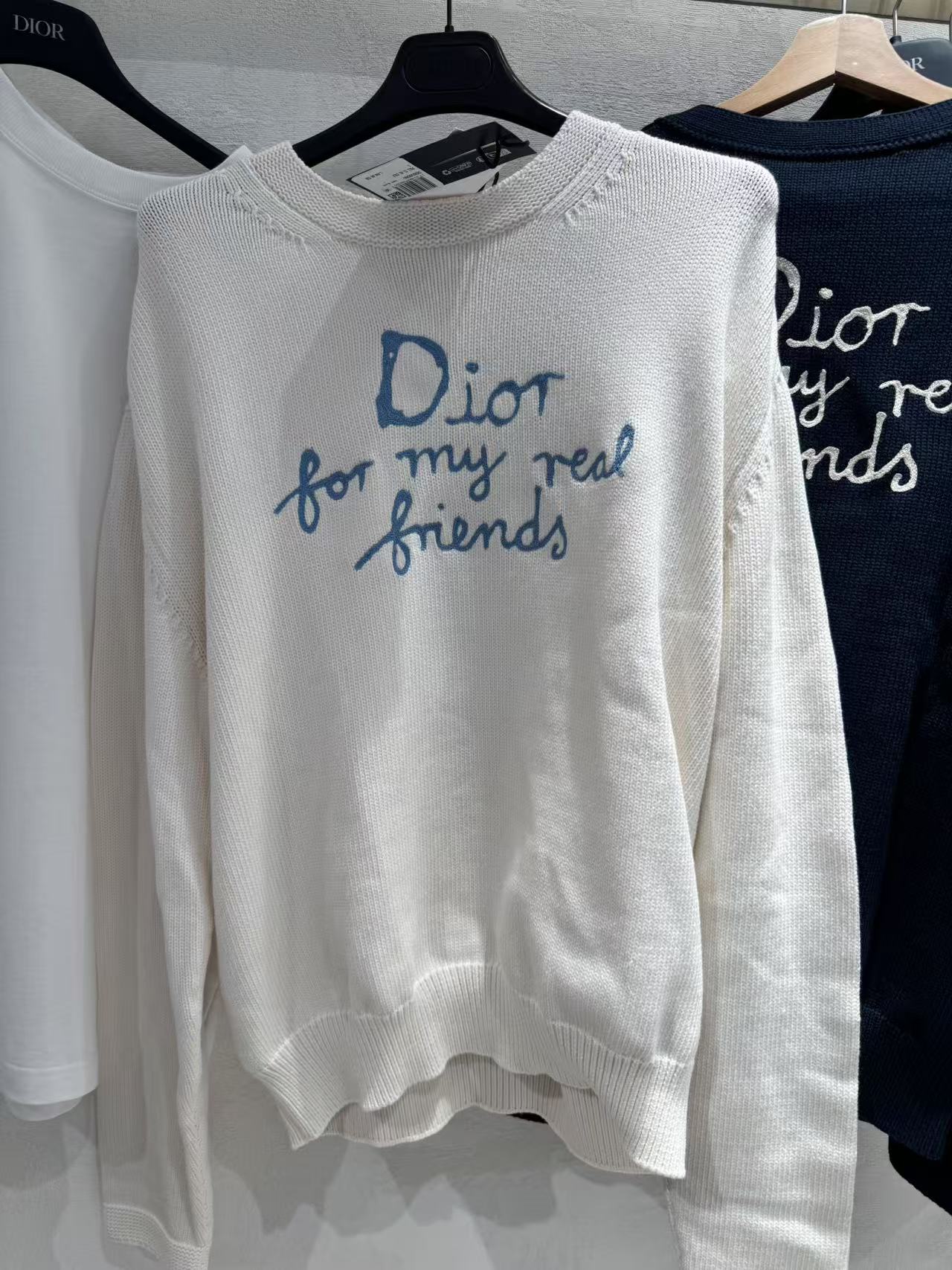 未使用 DIOR/迪奥 迪奥英文白色针织长袖 折扣款