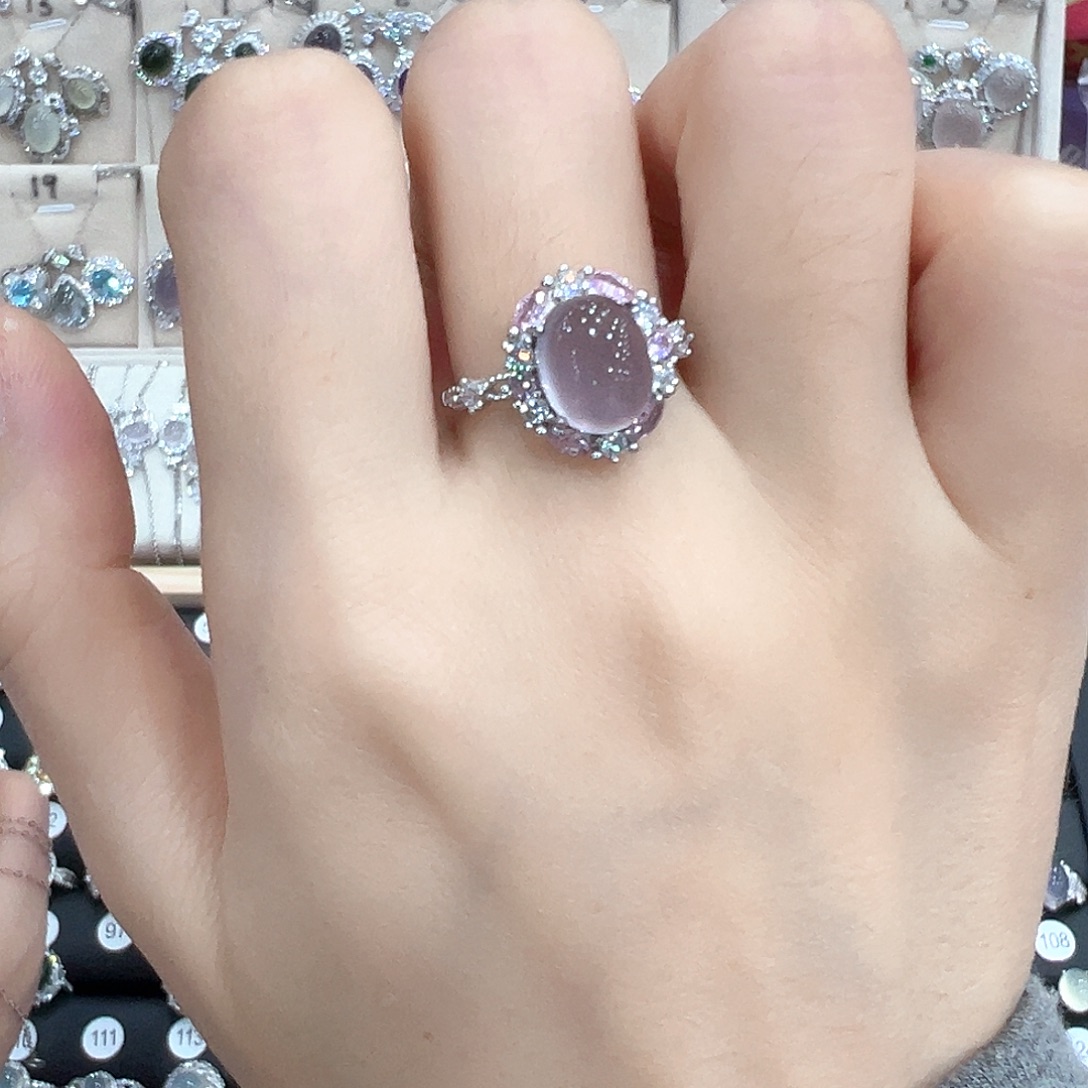 戒指银S925镶嵌紫晶