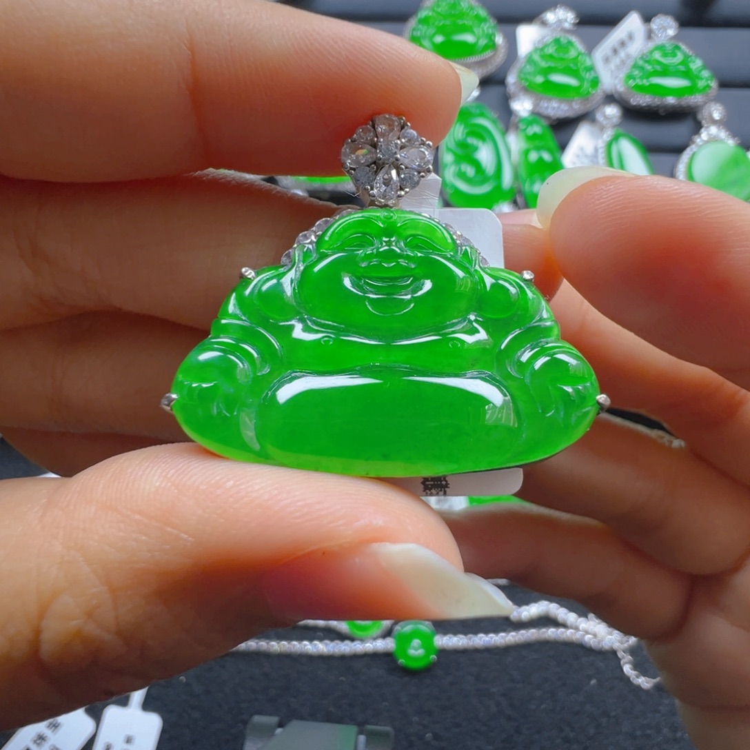 翡翠银S925镶嵌颈饰