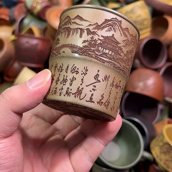 紫砂茶杯全手工紫砂主人杯