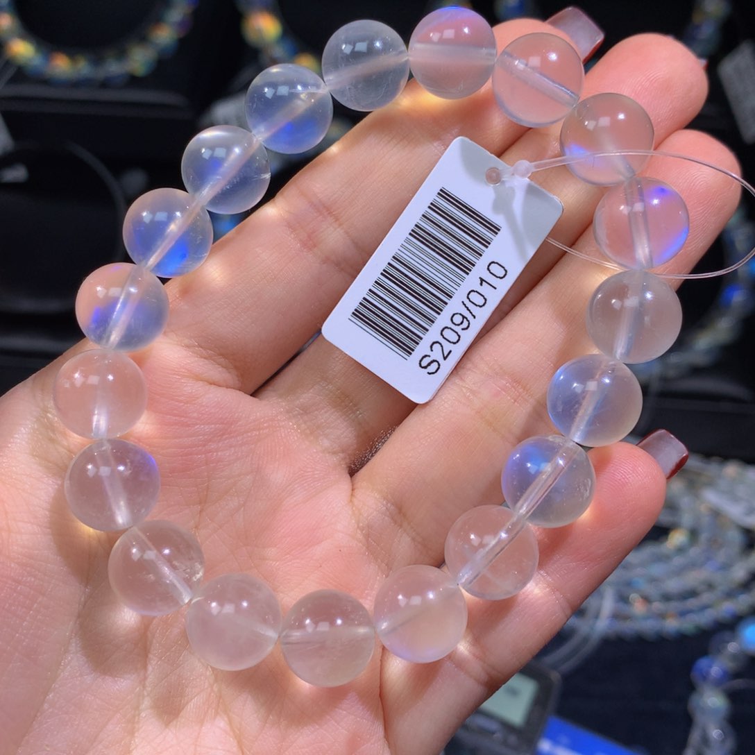 月光石手链未镶嵌S209/010斯里蓝月光手串10.5mm