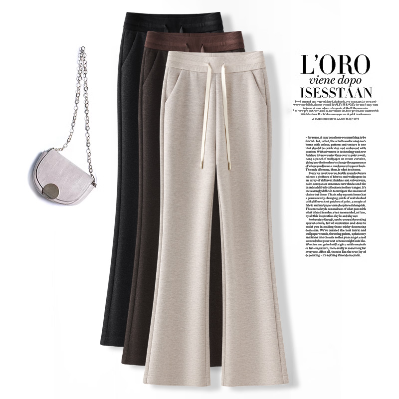 2025秋冬新款醋酸羊毛微喇休闲裤都市风通勤百搭高腰显瘦西装裤