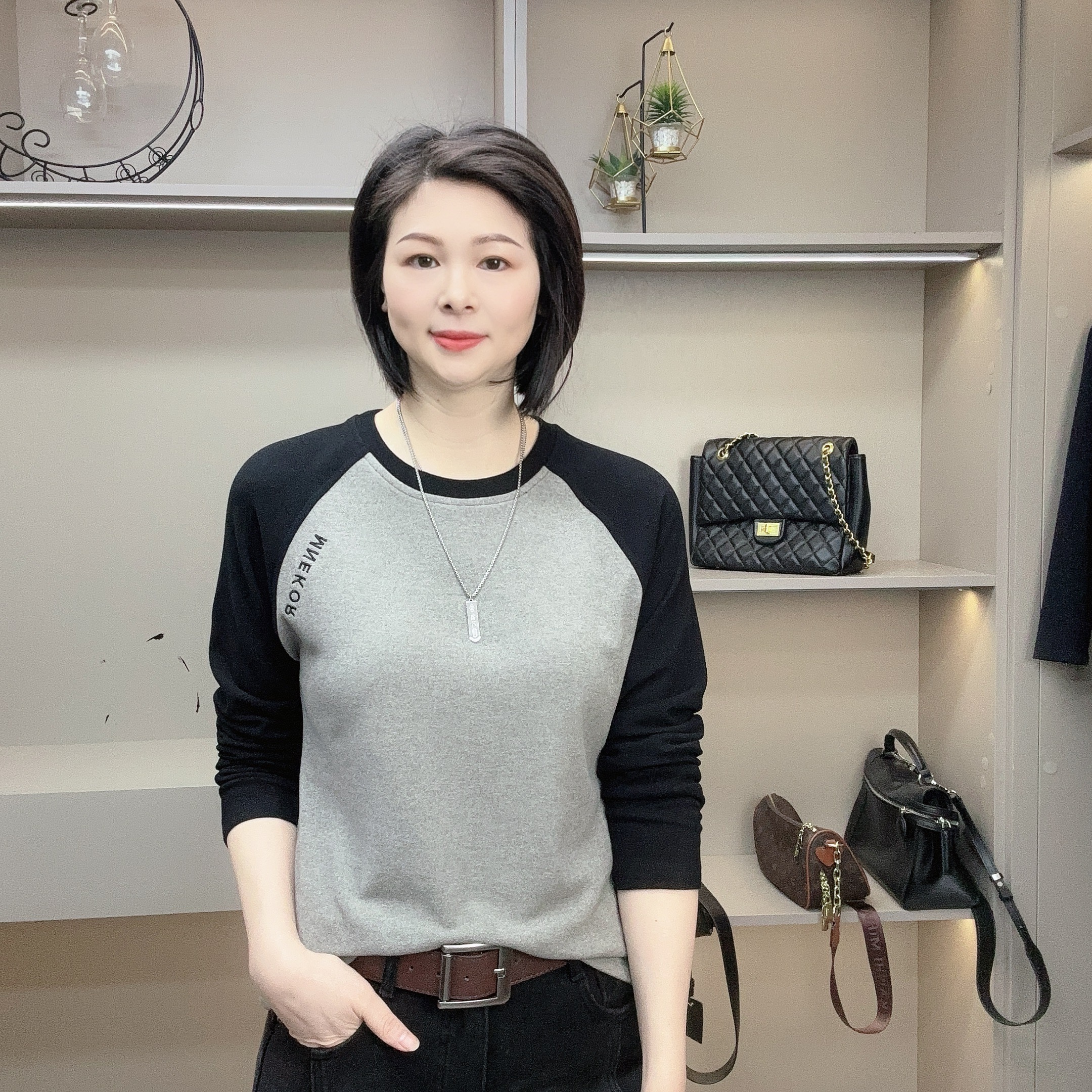 【魅力风】冬季新品双面绒拼色保暖显瘦休闲百搭上衣931款