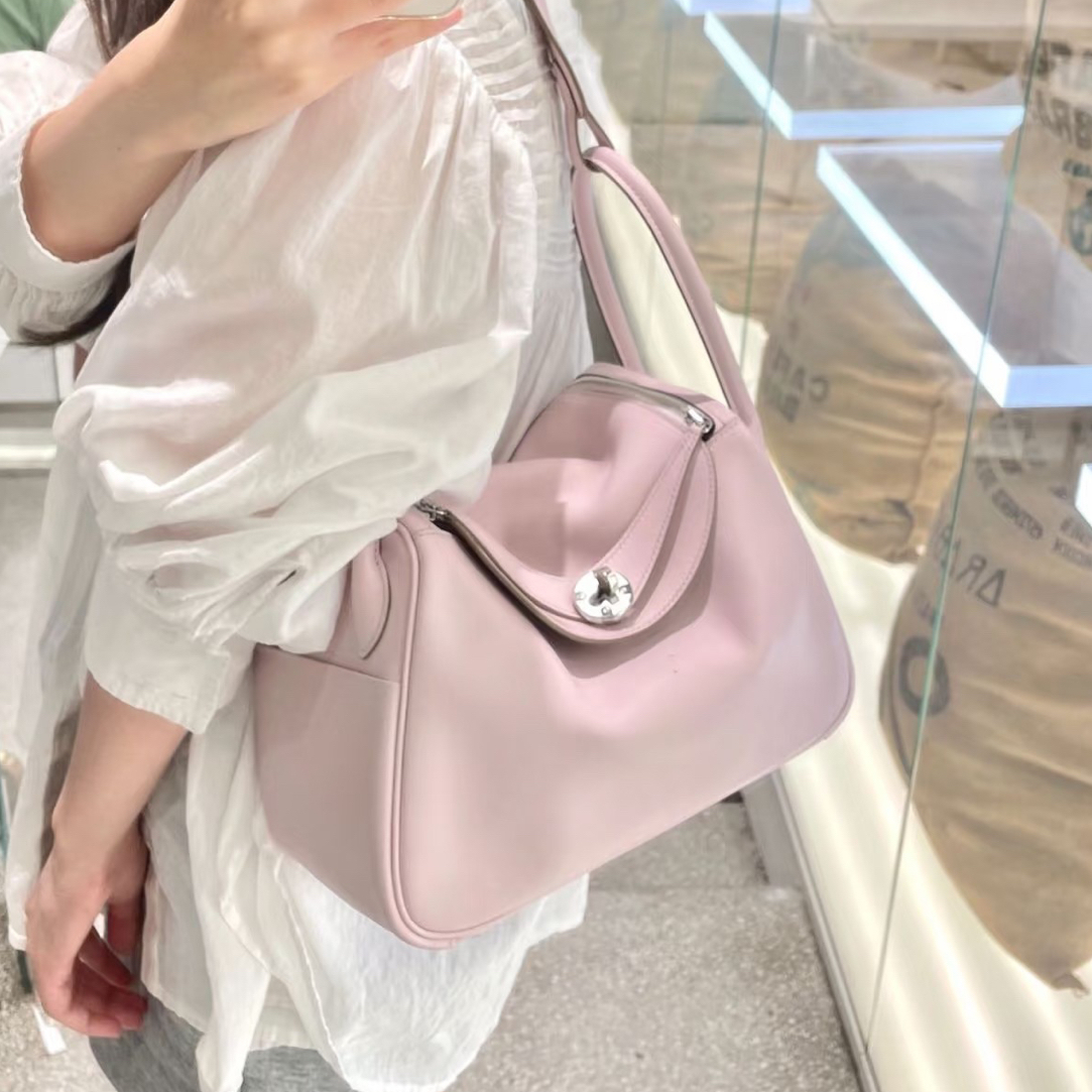 未使用 Hermes/爱马仕 W刻 lindy26 梦幻紫 银扣 ec皮