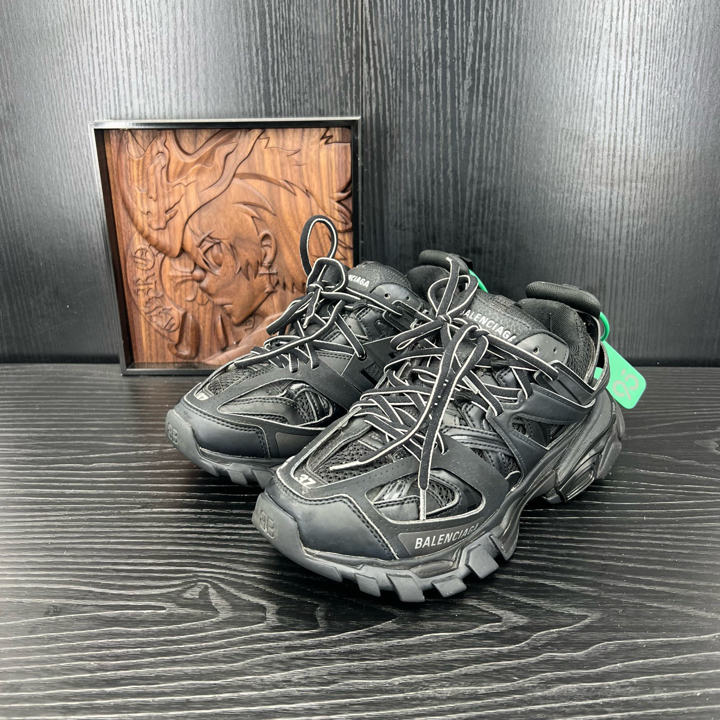 95新 Balenciaga/巴黎世家 37码track 黑二手女鞋CH23919