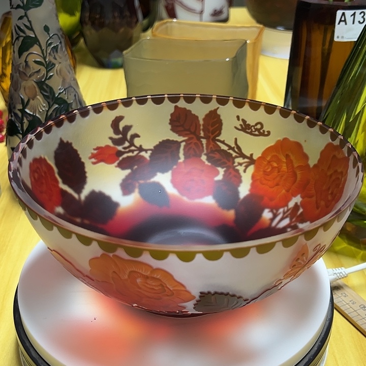 雕刻玫瑰花瓶花器高11口23