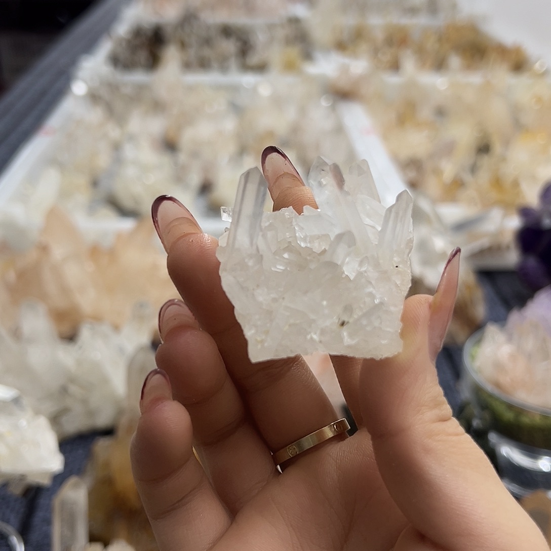 越***好银S925镶嵌珠宝半成品水晶