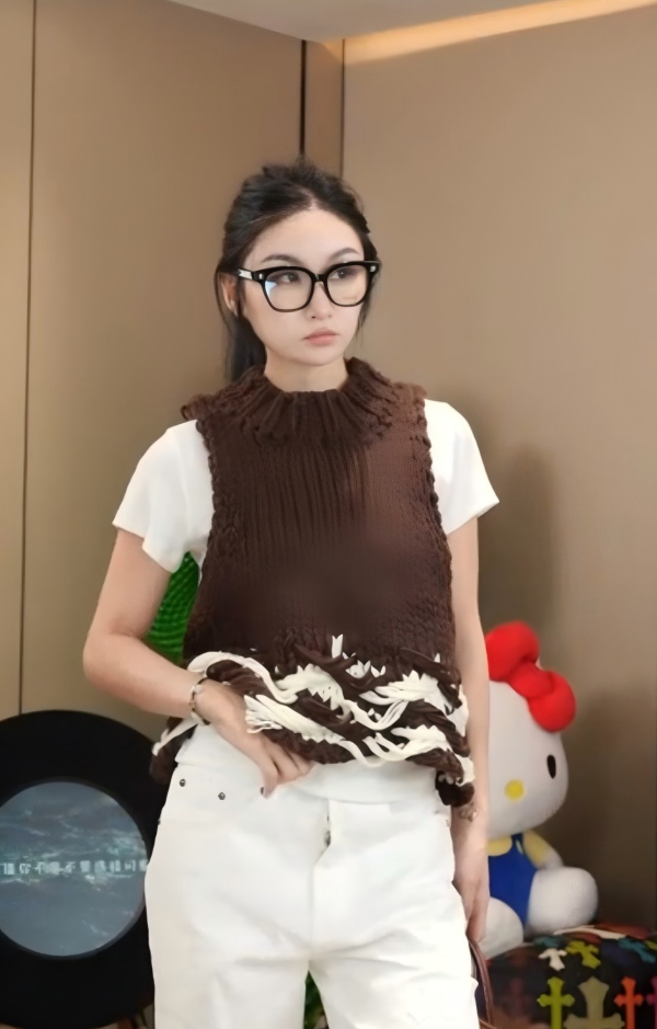 【劉發發】K007【美拉德背心毛衣】秋冬款显瘦休闲小众编织毛衣