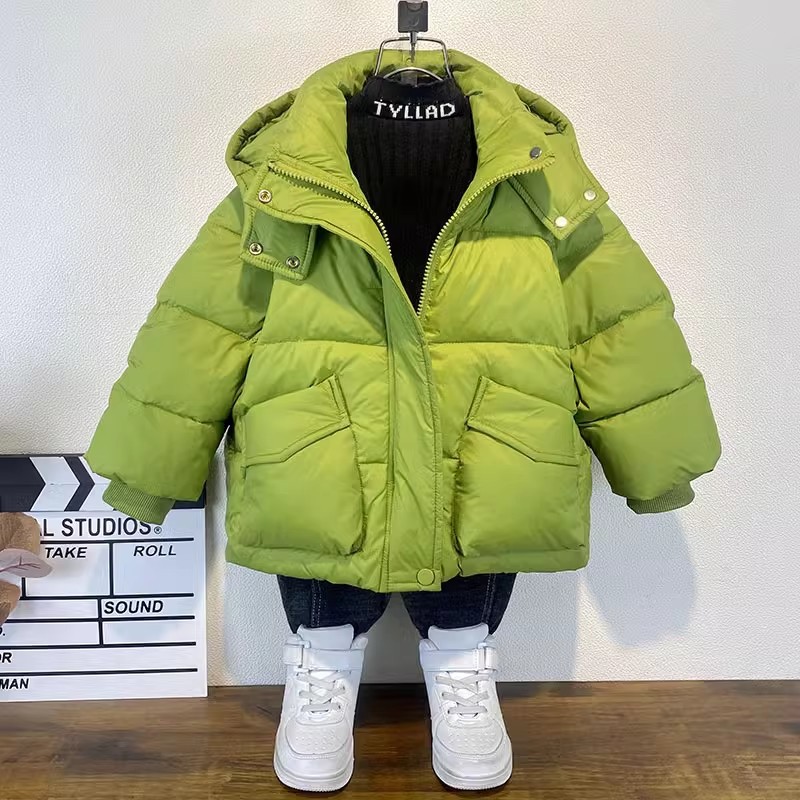男童冬装中长款棉衣2025年新款儿童加厚羽绒棉服外套潮酷宝宝面包